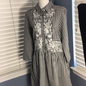 Philosophy black and white checked dress